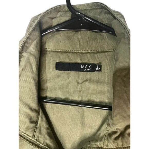 Max Jeans Vest Utility Olive Green Women’s Size L - Picture 5 of 5